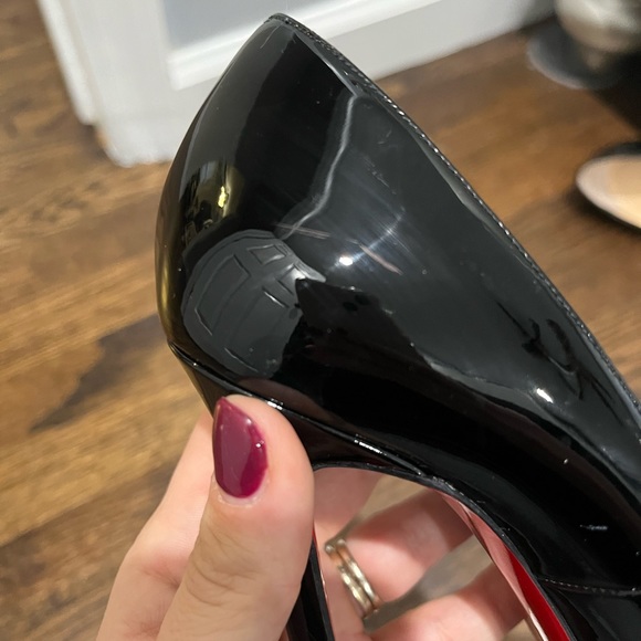 Christian Louboutin Black Patent Leather Piagalle 38 - Picture 2 of 8